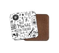 Square Single Coaster - Best Music Teacher Ever World's Musician Number One Teachers Tutor School Kids College University Gift #78700