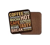 Square Single Coaster - Coffee Café Mocha Morning Espresso Latte Words Thoughts Gift #77459