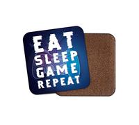 Square Single Coaster - Eat Sleep Game Repeat Gamer Gaming Kids Boys Men Teen Gift #76954