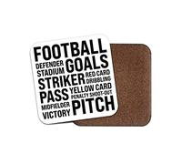 Square Single Coaster - Football Fans Words Thoughts Sport Kids Men Boys Mancave Gift #77283