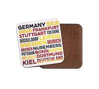 Square Single Coaster - Germany Berlin Cities City Travel Holiday Kids Men Boys Words Thoughts Drink Kitchen Room House Gift #80755