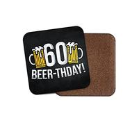 Square Single Coaster - Happy Birthday 60 60th Sixty Beer Funny Dad Men Gift #77820