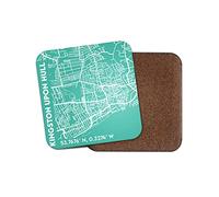 Square Single Coaster - Kingston Upon Hull Map City England Travel Gift #76992