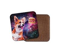 Square Single Coaster - Space Corgi Dogs Burger Animals Universe Galaxy Gift #75870