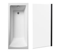 Balterley Square Single Ended 1700x700 with Black Screen in White Balterley White