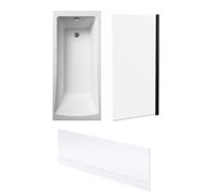 Square Single Ended 1700x700 with Leg Set & Black Screen & Front Bath Panel