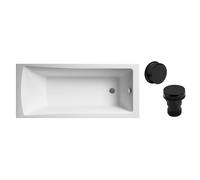 Balterley Square Single Ended 1700x700 with Black Waste in White Balterley White