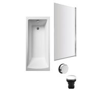 Square Single Ended 1700x700 with Leg Set & Chrome Screen & Chrome Waste