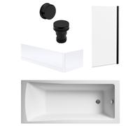 Square Single Ended 1700x700 with Panels & Black Screen & Black Waste