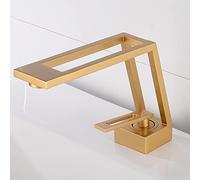 Square Sink Faucet, Black Washbasin Basin, Brass Hot and Cold Water Mixer Tap, Single Handle Hole Bathroom Mixing, Ceramic Valve Core,B(B)