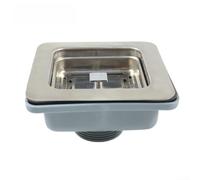 Square Sink Strainer SUS304 Stainless Steel Drain 114mm Kitchen Basin Basket with Leak Proof Gasket Anti Clog Food Waste Catcher Modern Design