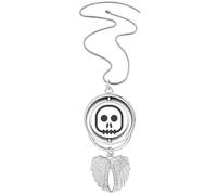 square skeleton horrible fcartoon Pendant Angel Wings Rotating Necklace Jewelry