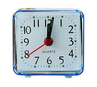 Square Small Bed Alarm Clock Transparent Case Compact Travel Clock Mini Mute Student Desk Watch Blue Cost-Effective And Durable Useful