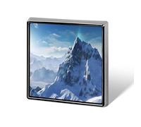Square Snow Mountain Brooch Classic Mini Pin 0.7 Inch Aluminum Alloy Lapel Pin Personalized Button Badge for Backpack Hat Suit Jacket Clothing Decoration
