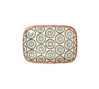 Square soap dish Matthes hand-painted ceramics with holes for water drainage 13.5 x 9.5 x 2 cm