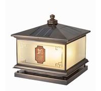 Square Solar Creative Pillar Lamp Chinese Waterproof Table Column Lights Garden Or Patio Post Head Light Fixtures Vintage Energy Outdoor Pillar Light Door Post Lamp For Courtyard, Porch,Street KNBVFHG
