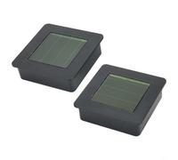 Square Solar Light Replacement Top 2.8in Warm White LED Solar Panel Lid 2.8x2.8in for Garden Lanterns Black Plastic DIY Solar Lamp Top 2.8in with AA for Battery Switch Included Waterproof Solar(2pcs)