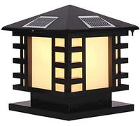 Square Solar Post Cap Lights Bright LED Cast Aluminum Solar Column Lamp Pillar Lamps Outdoor Yard Deck Street Top Wall Waterproof Garden Landscape Lighting Fitting In Black Finish