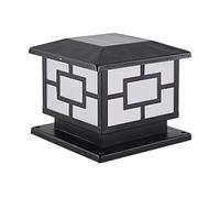 Square Solar Post Lights Bronze/Black Lantern Patio Waterproof Cast Aluminium Outdoor Post Light Walkway Exterior Lamp for Lawn, Driveway Garden Floor Lamp