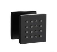 Square Solid Brass Shower Body Spray Jets Black Finish, Large Size Adjustable Multi-Angle Massage Water Outlets, G1/2 Connection for Bathroom Wall Mount Installation