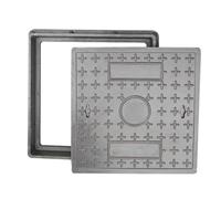 Square Solid Top Cover for Yard Turf, Recessed Manhole Sewage Basin Lid, Parks Greening Invisible Flush-Fit Cover
