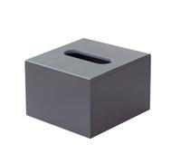 Square Solid Wood Grain Tissue Box - Decorative Cube, Sturdy, Rustic; for Farmhouses, Offices; Perfect for Rustic Lovers, Professionals,Grey
