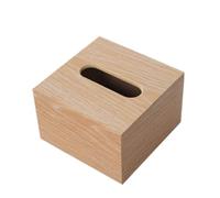 Square Solid Wood Grain Tissue Box - Decorative Cube, Sturdy, Rustic; for Farmhouses, Offices; Perfect for Rustic Lovers, Professionals,Oak