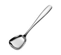 Square Soup Spoon, Korean Style Thick Heavy Weight Stainless Steel Soup Spoons Table Spoons Dinner Spoons Rice Spoons Flat Square Spoon for Cream Soup Consomme Chowder