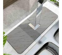 Square Splash Guard for Sink Faucet- Super Absorbent Fast Drying Mat Sink Gadgets-Splash Guard Behind Faucet Drip Catcher for Kitchen, Bathroom,Sink Mat (5.5 * 23.6IN,Gray)