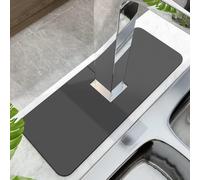 Square Splash Guard for Sink Faucet- Super Absorbent Fast Drying Mat Sink Gadgets-Splash Guard Behind Faucet Drip Catcher for Kitchen, Bathroom,Sink Mat (5.5 * 23.6IN,Black)