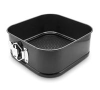 Square Springform Pan, Square Cake Tin, Non Stick Carbon Steel Springform Baking Pan with Removable Bottom for Cakes, 20cm