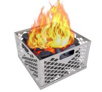Square Stainless Steel Charcoal Basket, BBQ Grill Accessories, Pull-Out Charcoal Basket for Combination Grills, Clean Ash Disposal & Efficient Grilling, Durable & Heat Resistant
