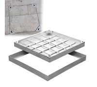 Square Stainless Steel Drain Cover & Base - 90 x 95 cm Invisible Grate Metal Drainage Solution for Efficient Wastewater Management & Sleek Design