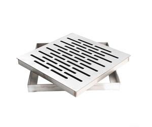 Square Stainless Steel Floor Drain Cover With Frame, Fast-Flow Multi-Hole Pattern Rust-Proof, For Municipal Roads,Public Spaces, Driveways(200 * 200 * 20mm)