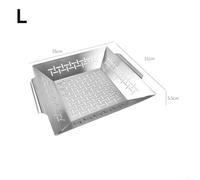 Square Stainless Steel Grill Basket for Veggies - Heavy Duty Grilling Net for Weber BBQs 47 57 67 cm - Side Dish Roasting Tray((large))
