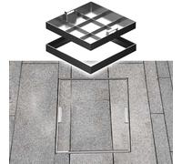 Square Stainless Steel Manhole Cover - Invisible Sewer Cap with 2 Handles Decorative Lid for Gardens & Cities Sizes 30-110 cm (42"x42" / 107x107 cm)