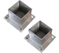 Square Stainless Steel Post Base for Wood Railing Fits 2x2 4x4 5x5 6x6 8x8 Includes Fittings Ideal for Mailbox Pergola Deck - 40x40 mm (1.6x1.6 in) Pack of 2