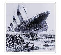Square Stickers (Set of 2) 10cm - Sinking Titanic Ocean Liner Ship 1912 Fun Decals for Laptops,Tablets,Luggage,Scrap Booking,Fridges, #46299