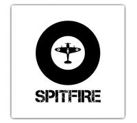 Square Stickers (Set of 2) 10cm - Spitfire Plane Roundel RAF Air Force Fun Decals for Laptops,Tablets,Luggage,Scrap Booking,Fridges, #46327