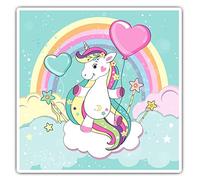 Square Stickers (Set of 2) 10cm - Unicorn Rainbow Cloud Horse Kids Laptop Tablet Luggage Scrapbook #14742