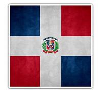 Square Stickers (Set of 2) 7.5cm - Dominican Repubblica Flag Art Style Laptop Tablet Luggage Scrapbook #21533