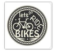 Square Stickers (Set of 2) 7.5cm - Let's Go Ride Bikes Mountain Biking Laptop Tablet Luggage Scrapbook #7001