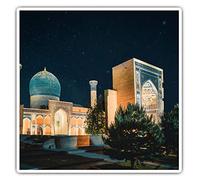 Square Stickers (Set of 2) 7.5cm - Samarkand Uzbekistan City Fun Decals for Laptops,Tablets,Luggage,Scrap Booking,Fridges, #3639