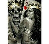 Square Stones 5D Diamond Painting Kit Skull Love 15x19 inches Cross Stitch Mosaic Pictures Adult DIY Full Diamond Art Rhinestone Embroidery Arts Crafts Supplies Adults Children Beginners 40x50cm
