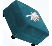 Square Stretch Ottoman Slipcover,40/50/60/70cm Velvet/Jacquard Footstool Protector Covers,Removable Washable Storage Stool Ottoman Covers, Stretch with Elastic Bottom ( Color : #18 , Size : 30x30x35 )