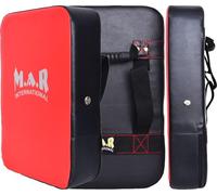 Square Striking Shield, Boxing Pads for Mixed Martial Arts Training, MMA Coaching, Kickboxing Karate Taekwondo, Strength & Conditioning Kick Shield, Hook Kick & Jab Red/Black