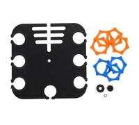 Square Studio Microphone Rack with Clamp, Holds Seven Handheld Mics | Plastic and Metal Build, Anti Vibration Pads and Wire Clips, for Conference Settings and Studio Work