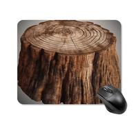 Square Stump of Oak Tree Mouse Pad Funny Mouse Mat with Non-Slip Rubber Base Small Travel Computer Gaming Mousepad Waterproof 7.9 X 9.8 Inch Office Desk Accessories
