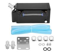 Square Style Billet Aluminum Oil Catch Tank, Engine Oil Catch Reservoir with Clear Level Indicator, Lightweight Racing Breather Can for High - Performance Turbo