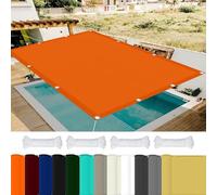Square Sun Shade Sail 2.8 x 4m - 98% UV Protection Rectangular Polyester Canopy for Garden Balcony Pool - Durable Outdoor Orange Awning